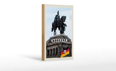 Produktbild von Holzschild Städte Koblenz Reiterdenkmal Skulptur 12x18 cm