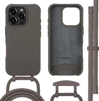 Image de imoshion Coque arrière colorée avec cordon amovible et MagSafe pour Apple iPhone 16 Pro Max - Black Coffee