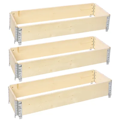 Image de Garronda 3 pièces rehausse en bois pour palette caisse de rangement en bois plateaux bois caisse Natural 120/40