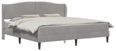 Produktbild von vidaXL Bettrahmen mit Kopfteil Hellgrau 200 x 200 cm Samt