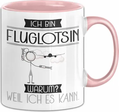 Produktbild von Fluglotsin Tasse Geschenk Ich Bin Fluglotsin Warum Weil Ich Es Kann Geschenkidee Geburtstag (Rosa)