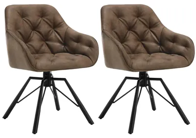 Obrázek produktu pro Otočné jídelní židle – sada 2 kusů – jídelní židle – kancelářská židle – křeslo – pohodlné křeslo – ergonomický design