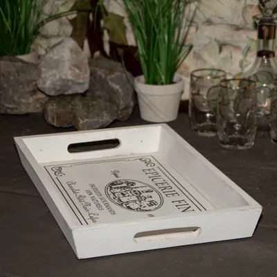 Produktbild von Tablett mit französischen Motiv, Serviertablett Landhausstil, Frühstückstablett