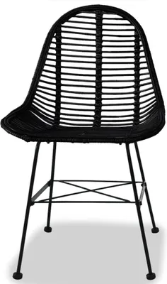 Produktbild von vidaXL Esszimmerstühle 4 Stk. Natur Rattan Schwarz