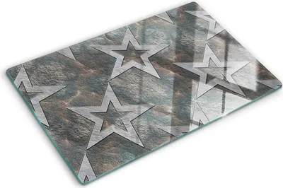 Produktbild von Tulup Glas Herdabdeckplatte - 80x52 cm - Glaskeramikkochfeld-Abdeckung Spritzschutz Glasabdeckplatte - Einteilig - Kunst: Modern & Klassisch - Steinsterne - Grau