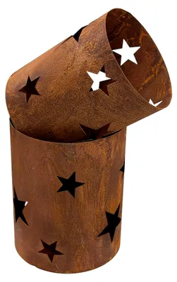 Produktbild von Metall Windlicht Sterne Rost Edelrost Kerzenhalter Advent Gartendeko 2er Set