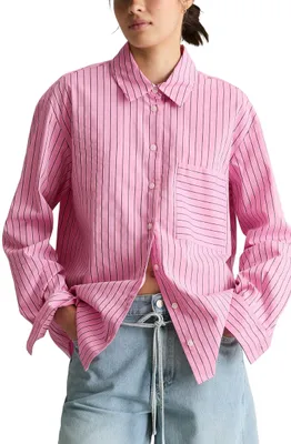 Produktbild von Marc OߴPolo Denim Damen Hemd Streifenbluse Regular Fit, Mehrfarbig (Light Pink M