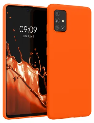 Produktbild von kwmobile Handyhülle für Samsung Galaxy A51 Hülle - TPU Case - Kabelloses Laden - Schutzhülle Cover in Neon Orange