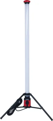Produktbild von STIER LED Tower Baustrahler 360° 8280 Lumen 72W Strahler, 180cm Höhe, IP54-Schutz, mit Steckdose für externe Geräte, Baustellenlampe Arbeitsleuchte, Baulampe