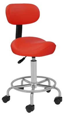 Productafbeelding van Zadelkruk met wielen en rugleuning - 360° draaibaar