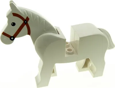 Produktbild von 1 x Lego System Tier Pferd weiß Zoo Zirkus Bauernhof Indianer Ritter Indianer Cowboy 4493 c01pb04