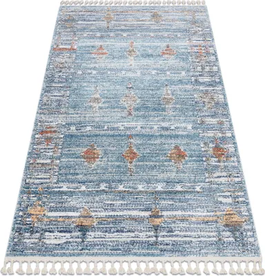 Produktbild von Modern Teppich BELLE BF13C blau / beige Franse  Blau 120x170 cm