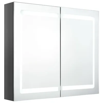 Obrázek produktu pro vidaXL LED zrcadlová skříňka do koupelny lesklá šedá 80x12x68 cm