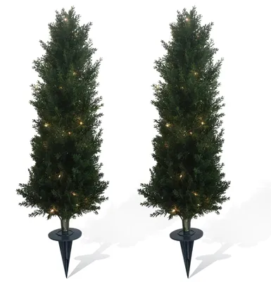 Image de Arbre taillé en forme, plante artificielle, décoration résistante aux UV, 90 cm