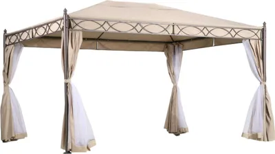 Immagine prodotto di Milani Home - gazebo da giardino Fores, 3 x 4 m, in acciaio con telo in poliestere, con pareti laterali, antracite