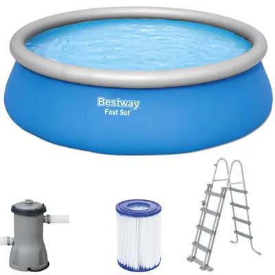 Produktbild von Bestway® Fast Set™ Aufstellpool-Set mit Filterpumpe Ø 457 x 122 cm, blau, rund