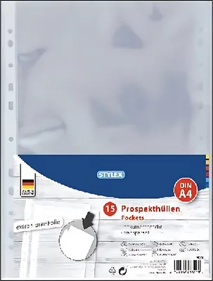 Produktbild von Stylex Prospekthüllen DIN A4 15er klar 43807
