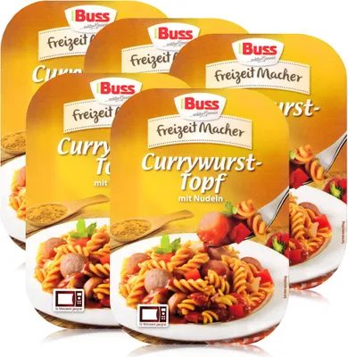 Produktbild von Buss Currywurst-Topf mit Nudeln 300g - Fertiggericht (5er Pack)