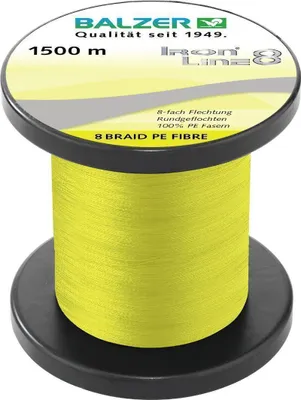 Produktbild von Balzer Iron Line 8 multicolor - 1500m geflochtene Schnur zum Spinnfischen, Durchmesser/Tragkraft:0.30mm / 34.8kg / Farbwechsel alle 10m