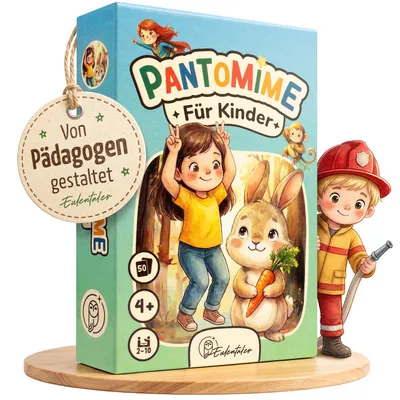 Produktbild von EULENTALER® Pantomime Spiel für Kinder I Von Pädagogen gestaltet I Indoor Outdoor Kinderspiel I Geschenk für Junge & Mädchen Familienspiel