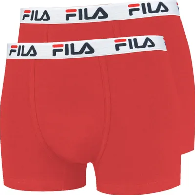 Produktbild von FILA Herren Boxer Shorts, 2er Pack - Baumwolle, einfarbig rot L (Large)