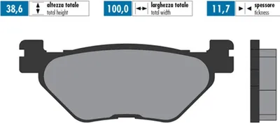 Produktbild von POLINI Bremsbeläge Paar gesinterte Verbindung 38,6x100x11,7 mm