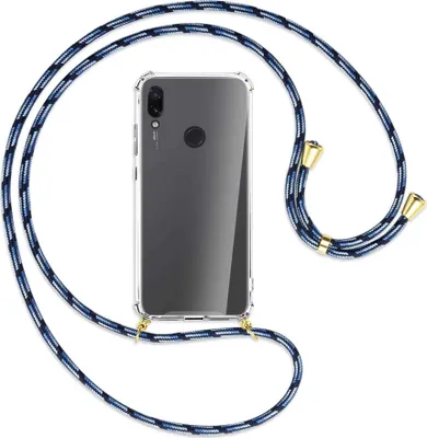 Produktbild von Handykette Backcover-Schutzhülle mit Band (Metall goldfarben) für Xiaomi Redmi Note 7 (Pro) - Blautöne