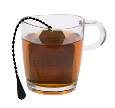 Produktbild von Homiez Edelstahl Teebeutel-Halter - Wiederverwendbarer Teefilter mit Abnehmbarer Klappe, Größe 5.5 x 4.5 x 1.8 cm