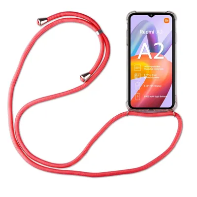Produktbild von Handykette für Xiaomi Redmi A2 Handyhülle mit Band Hülle mit Kordel Handy Tasche Rot