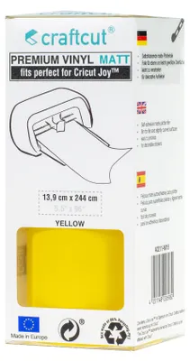 Produktbild von craftcut® Premium Plotterfolie matt 15 YELLOW 13,9 x 244 cm