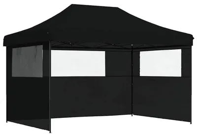 Image de vidaXL Tente de réception pliable Pop-Up avec 3 parties latérales noire