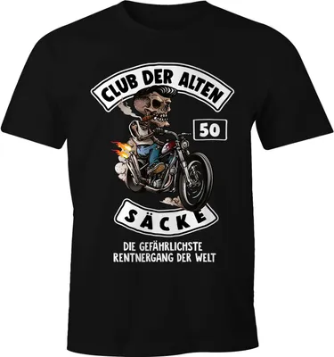 Produktbild von Lustiges Herren T-Shirt Club der alten Säcke Alter Sack Geschenk für Ältere Geburtstag Männer Fun-Shirt Moonworks® 50 schwarz L