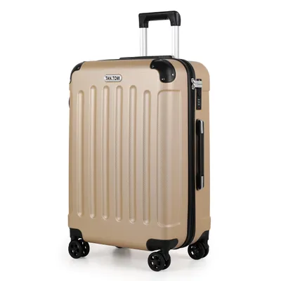 Produktbild von Hartschalen-Trolley Hartschalen-Koffer Trolley Rollkoffer Reisekoffer Handgepäck 4 Rollen, Trolley Rollkoffer Reisekoffer, Zahlenschloss (Champagne)