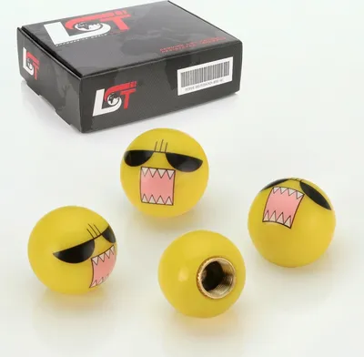 Produktbild von 4x Reifen Ventilkappen Smiley Ärger Sonnenbrille für KIA HYUNDAI DAEWOO DAIHATSU