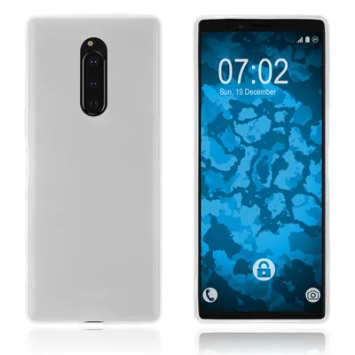 Produktbild von PhoneNatic Case kompatibel mit Sony Xperia 1 - transparent-weiß Silikon Hülle matt Cover