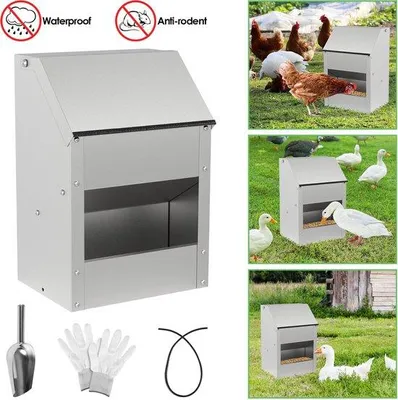 Productafbeelding van 5 kg automatische voerdispenser voor kippen. Goedkope kippenvoerdispenser voor 5 kg, geschikt voor het voeren van kippen en eenden