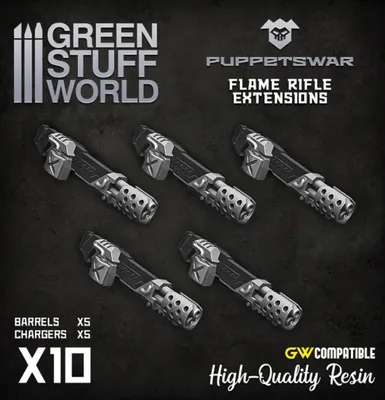 Produktbild von Puppetswar - Flammengewehr Erweiterungen, Resin, 28/32mm
