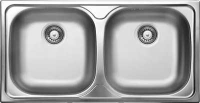 Zdjęcie produktu dla Zlewozmywak dwukomorowy XYLO 780x435 mm Satyna 3,5-cala Odpływ 800 mm Podbudowa, Stal 700 µm