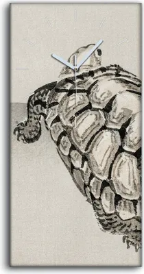 Produktbild von Leinwand Wanduhr Wandkunst Uhr 30x60 Gemälde Asiatische Tier Schildkröten Kunst - weiße Hände