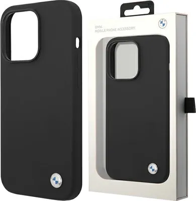 Produktbild von Bmw Bmhcp14Xsilbk Etui Für Iphone 14 Pro Max - Schwarzes Silikon Metall Logo