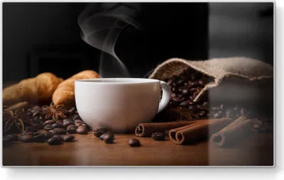 Produktbild von DEQORI Frühstücksbrett Glas 23x14 cm 'Sinnesfreude Kaffee' Schneidebrett Schneideplatte