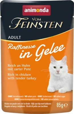 Produktbild von Katzen - Nassfutter ANIMONDA Vom Feinsten Raffinesse in Gelee Adult, Huhn + Pute, 85 g