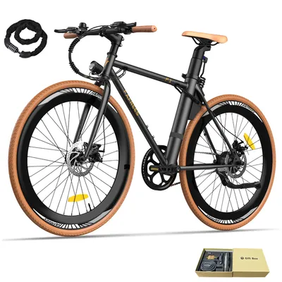 Produktbild von Elektrofahrrad Pannensichere Reifen 28 Zoll Wasserdicht IPX3 E-Bike bis zu 90 km, Schwarz