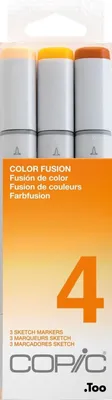 Obrázok produktu pre Copic Sketch Color Fusion 4, 3 kusov, Béžová, Terakota, Žltá, Hrot dláta / kefy, Atrament na alkoholovej báze, Dospelý/Dieťa, 16 mm