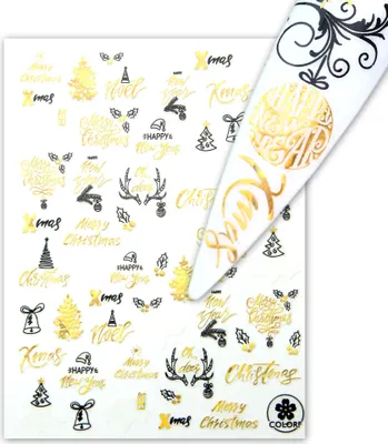 Produktbild von 3 Blatt Nagelsticker - hauchdünne Stick On Nail Slides - Selbstklebende Nail Sticker für Weihnachten