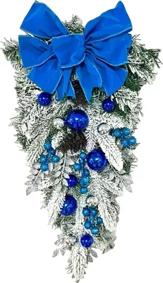 Produktbild von Weihnachts-Treppenhauskranz, Girlande, Schleife, Türhänger, Garten-Weihnachtsbaum-Anhänger, Party- und Neujahrsdekoration