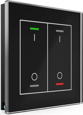 Produktbild von MDT KNX Glastaster II Light 2-fach RGBW,Temperaturs.,schwarz,Schalten, 1 Stk.