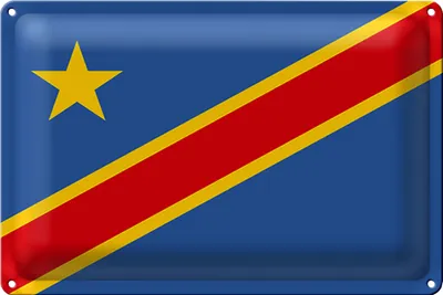 Produktbild von Blechschild Flagge DR Kongo 30x20cm Flag democratic Congo