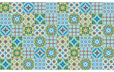 Produktbild von Selbstklebende Fliesenaufkleber für Küche und Bad – 60 GEZEPA Azulejos Fliesenaufkleber – 60 Aufkleber 20 x 20 cm