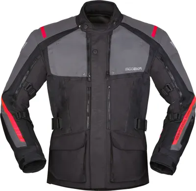 Produktbild von Modeka Varus wasserdichte Motorrad Textiljacke, schwarz/dunkelgrau, S